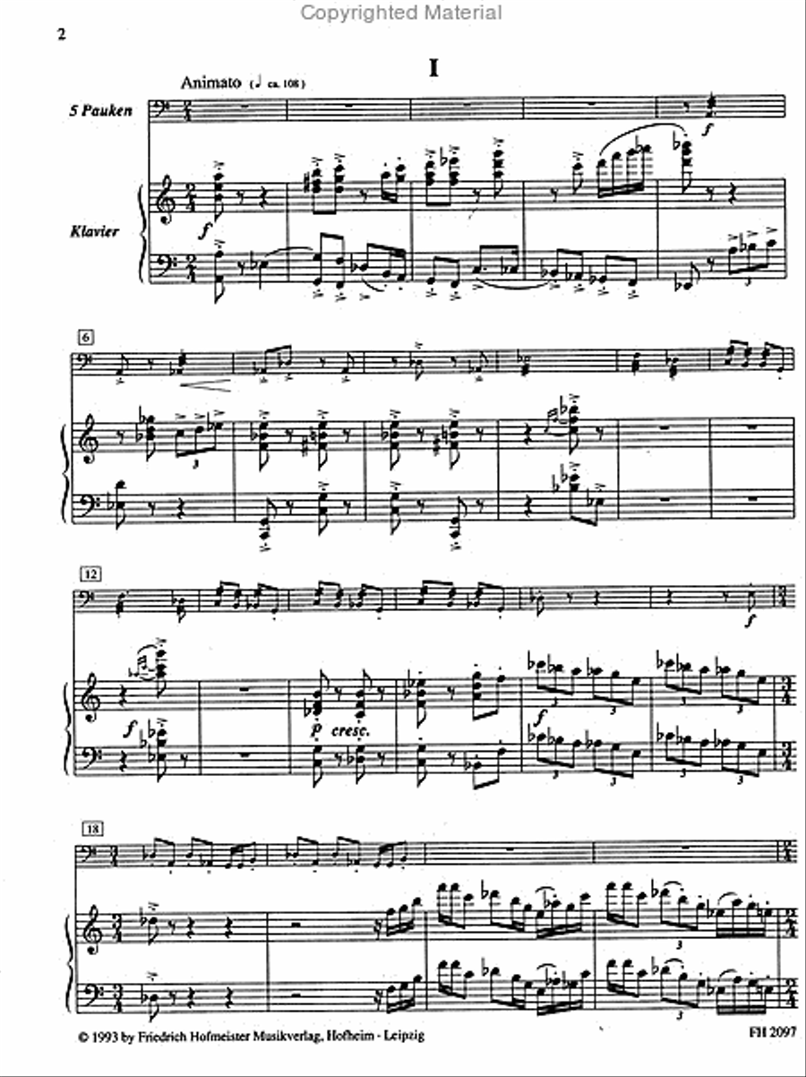Concertino per percussione con timpani e orchestra / KlA. Piano scores gallery preview page 2