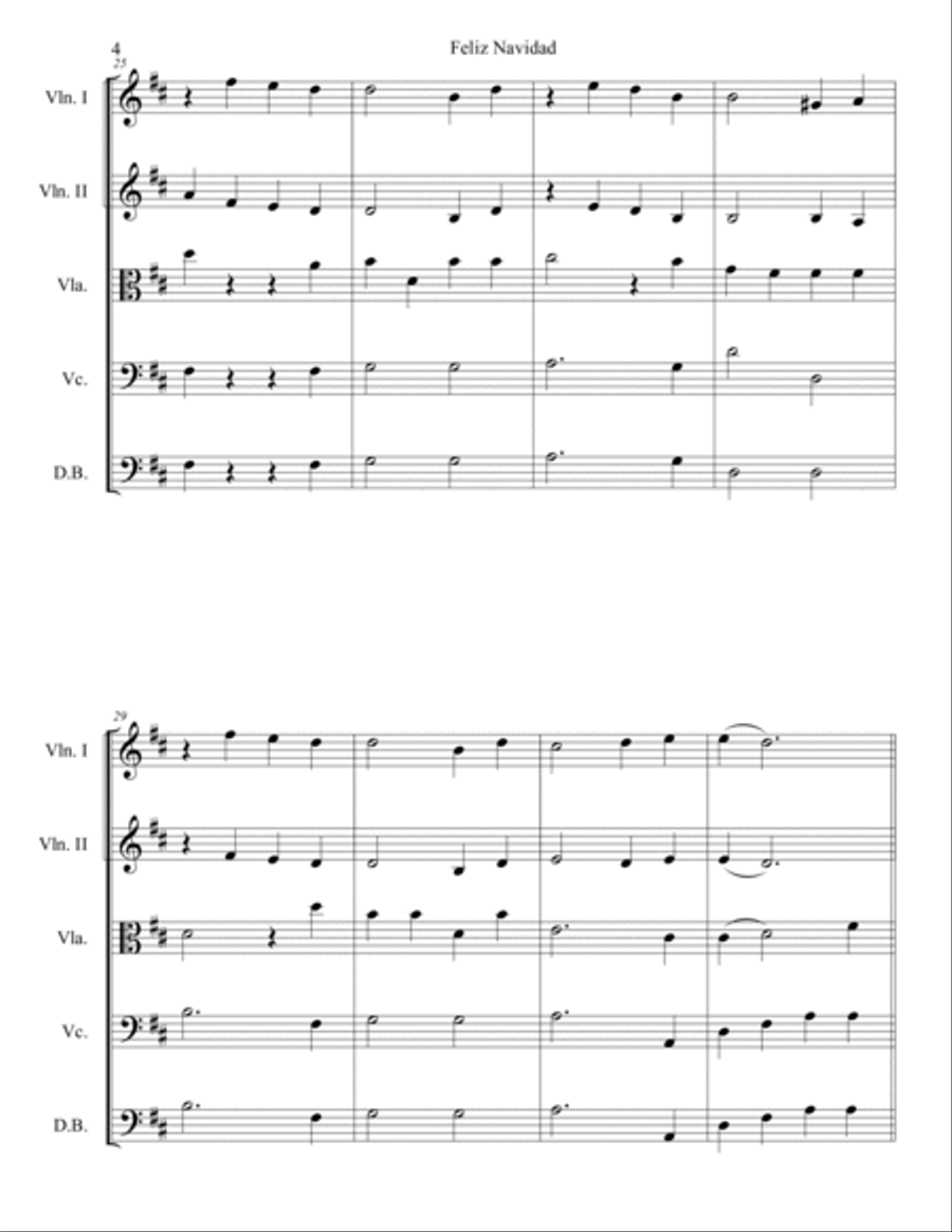 Feliz Navidad String Orchestra scores gallery preview page 4