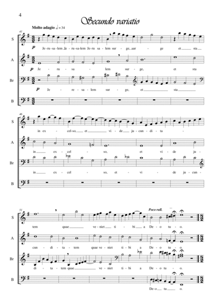 Jerusalm surge, et sta_Thema et Variationes for Choir SAbrB a cappella image number null