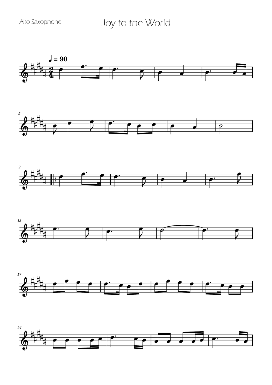 Joy To The World - Sax Quartet SATB Saxophone Quartet scores gallery preview page 6