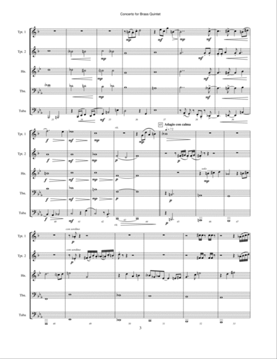 Concerto for Brass Quintet Brass Quintet scores gallery preview page 3