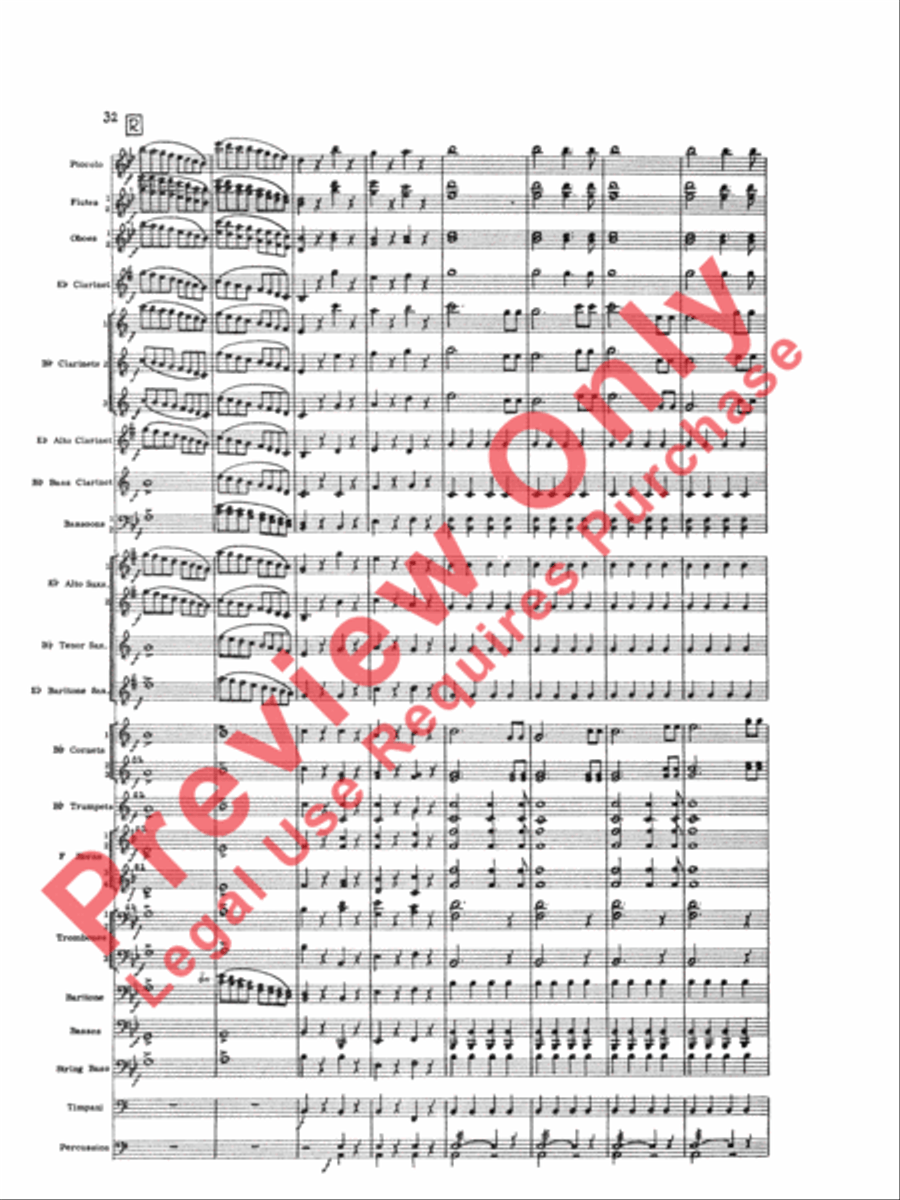 Marriage of Figaro Overture Concert Band scores gallery preview page 35