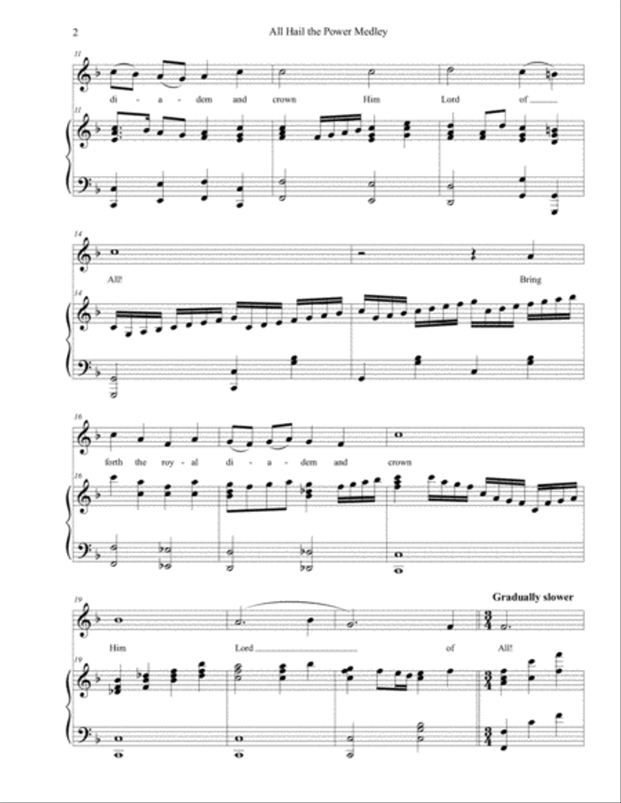 All Hail the Power Medley Medium Voice scores gallery preview page 4