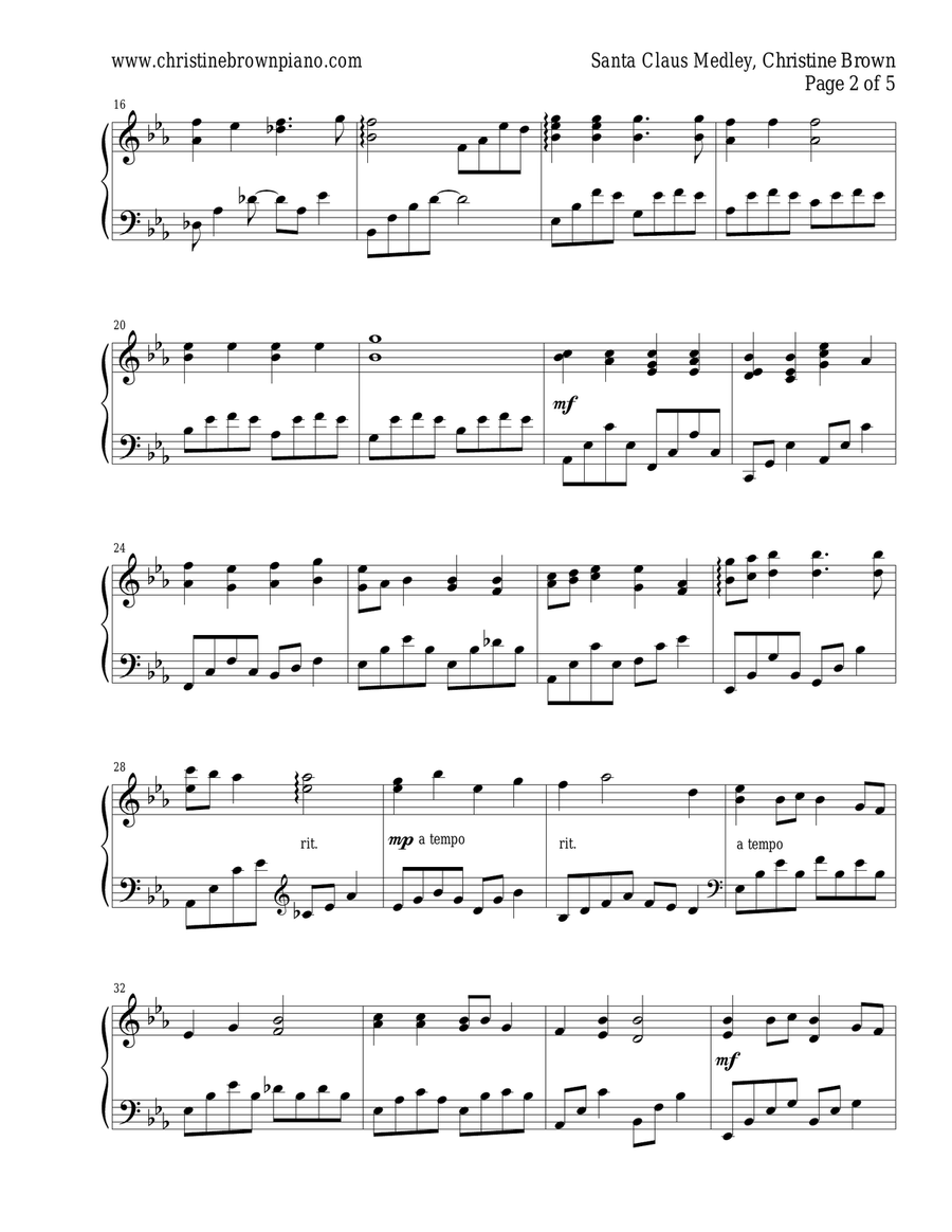 Santa Claus Medley Piano Solo scores gallery preview page 3