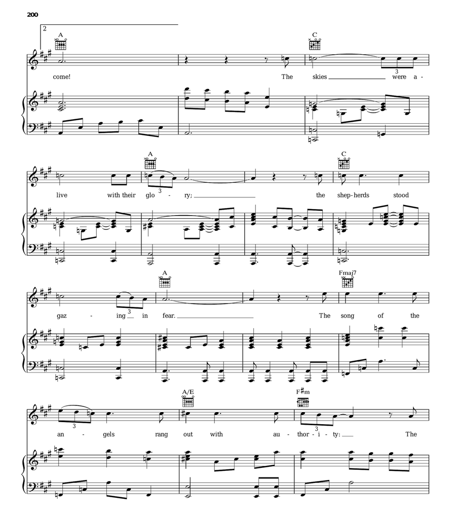 Our Blessed Savior Came Piano, Vocal, Guitar scores gallery preview page 6