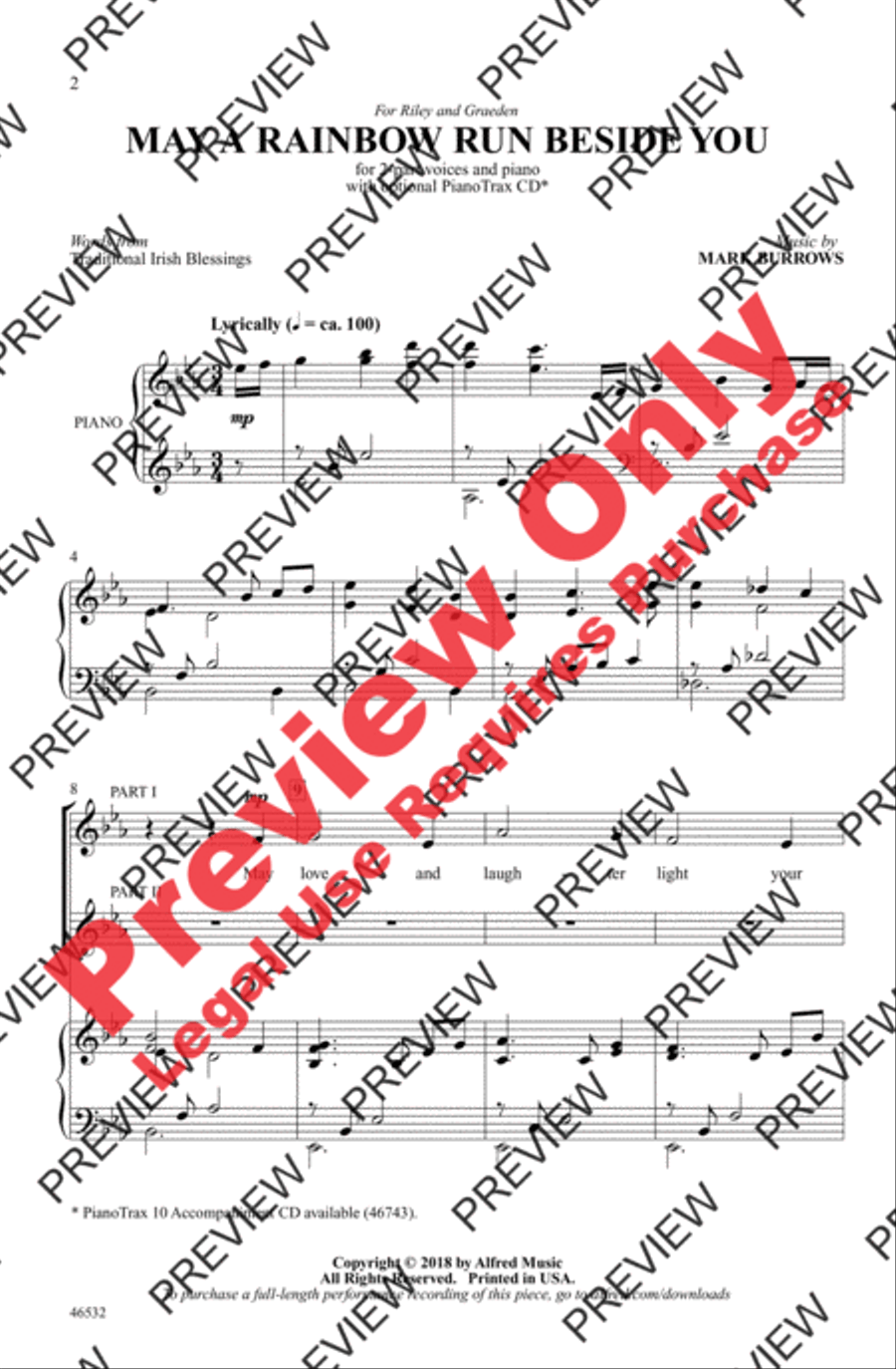 May a Rainbow Run Beside You 2-Part scores gallery preview page 2