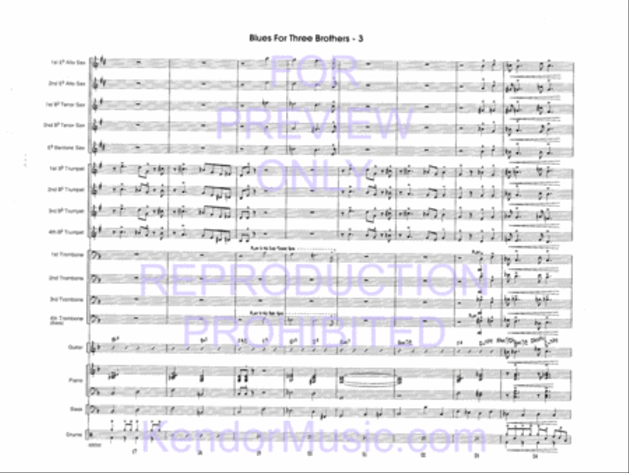 Blues For Three Brothers Jazz Ensemble scores gallery preview page 5