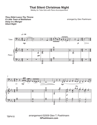 Book cover for THAT SILENT CHRISTMAS NIGHT (medley) - TUBA SOLO with Piano Accompaniment