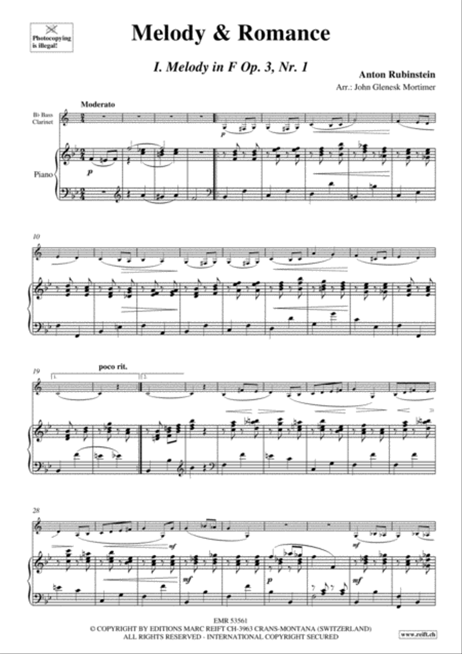 Melody & Romance Bass Clarinet scores gallery preview page 4