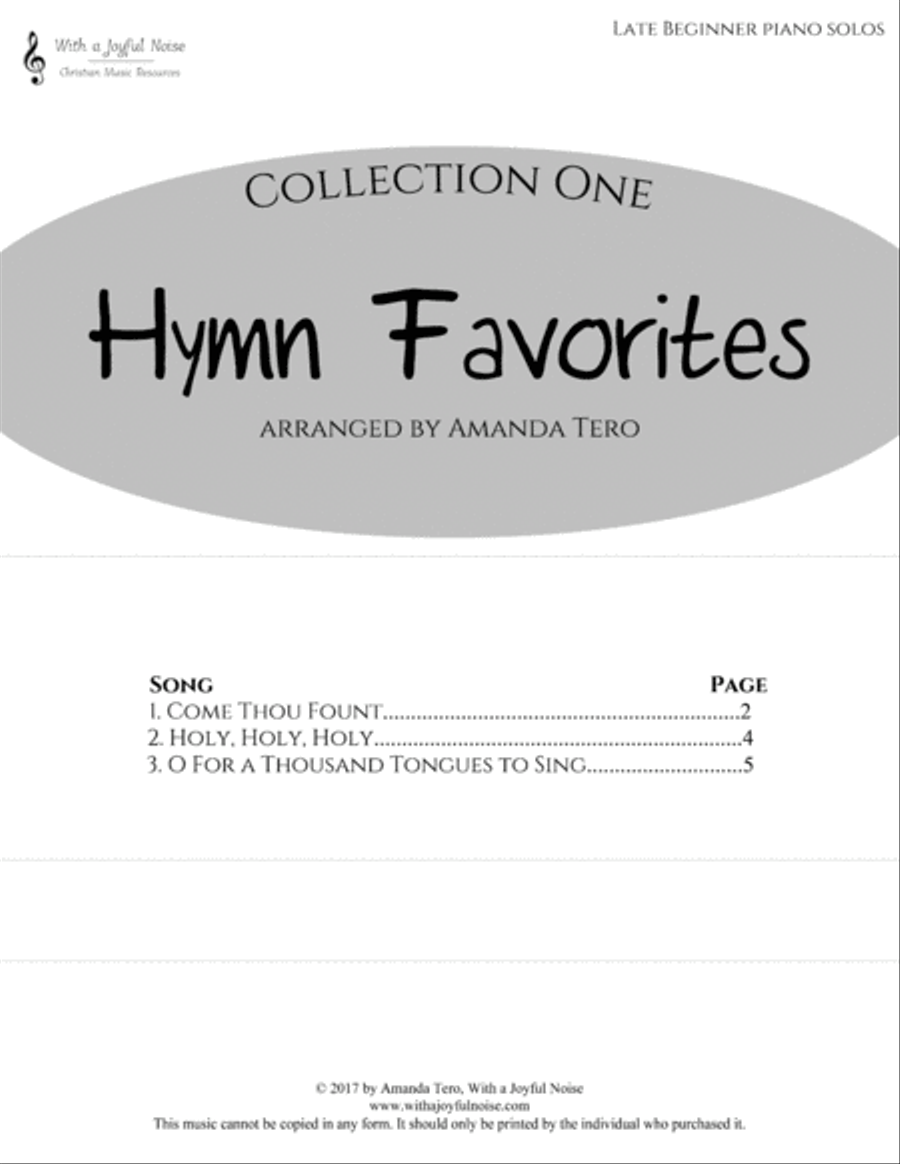 Hymn Favorites Collection One Piano Solo scores gallery preview page 2