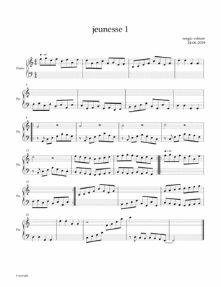 jeunesse 1 for piano solo