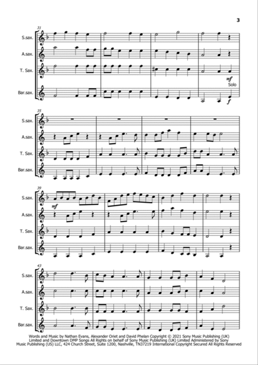 Wellerman Saxophone Quartet scores gallery preview page 5