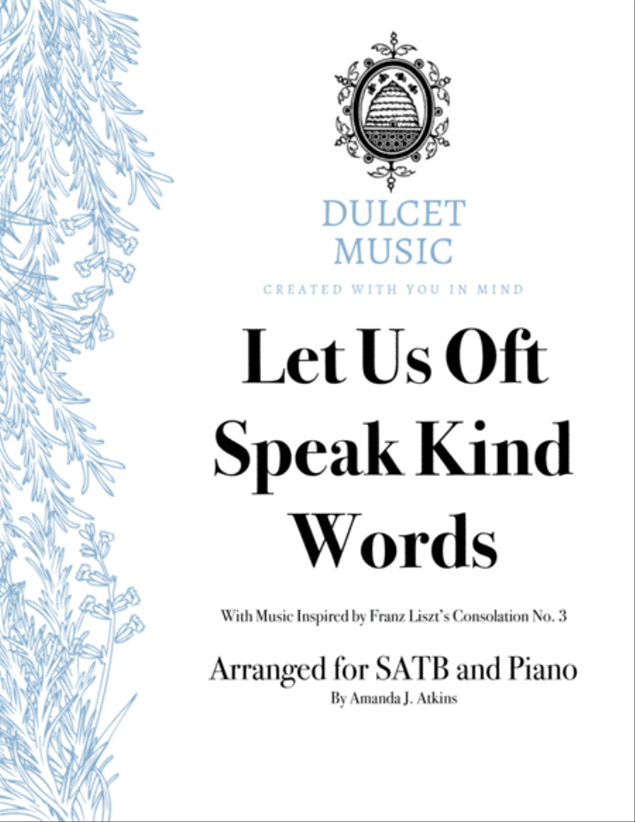 Let Us Oft Speak Kind Words for SATB and Piano image number null