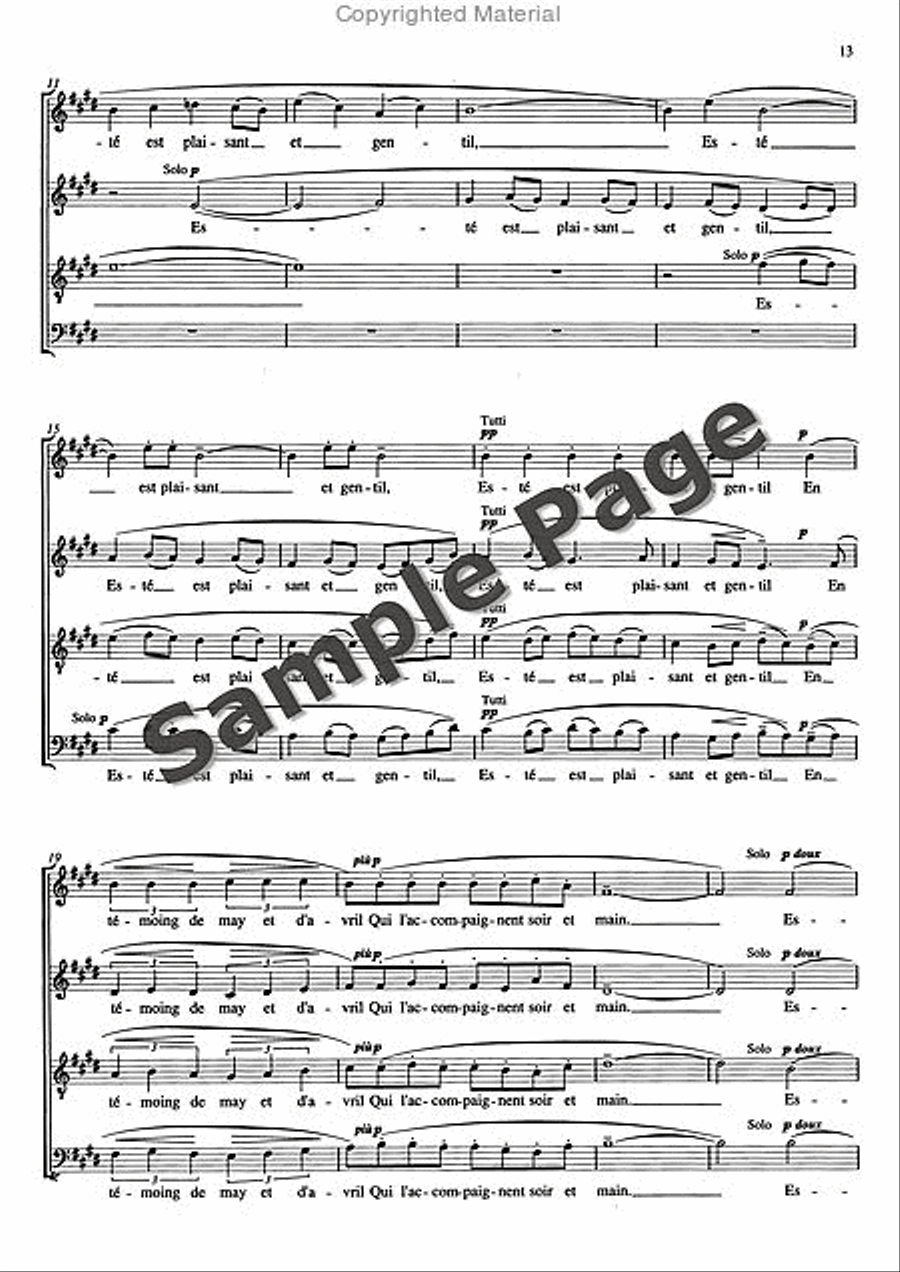3 Songs of Charles d'Orleáns 4-Part scores gallery preview page 14