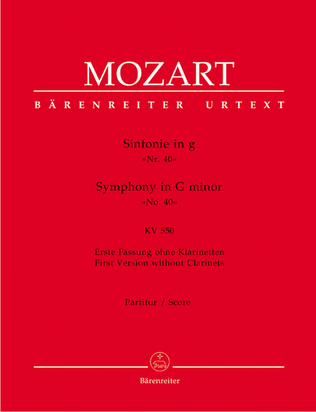 Book cover for Symphony, No. 40 g minor, KV 550