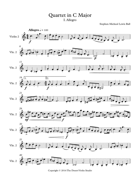 String Quartet in C Major Violin 2