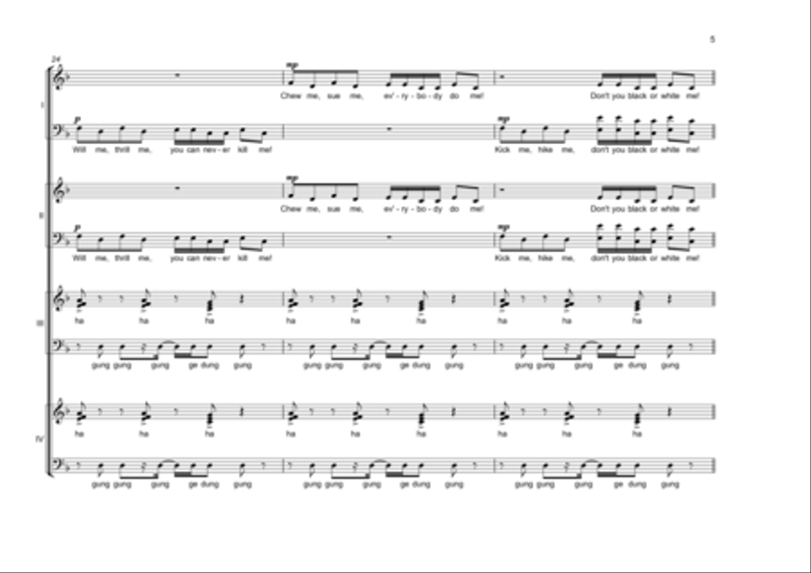 They Don't Care About Us They Don't Care About Us Choir scores gallery preview page 5