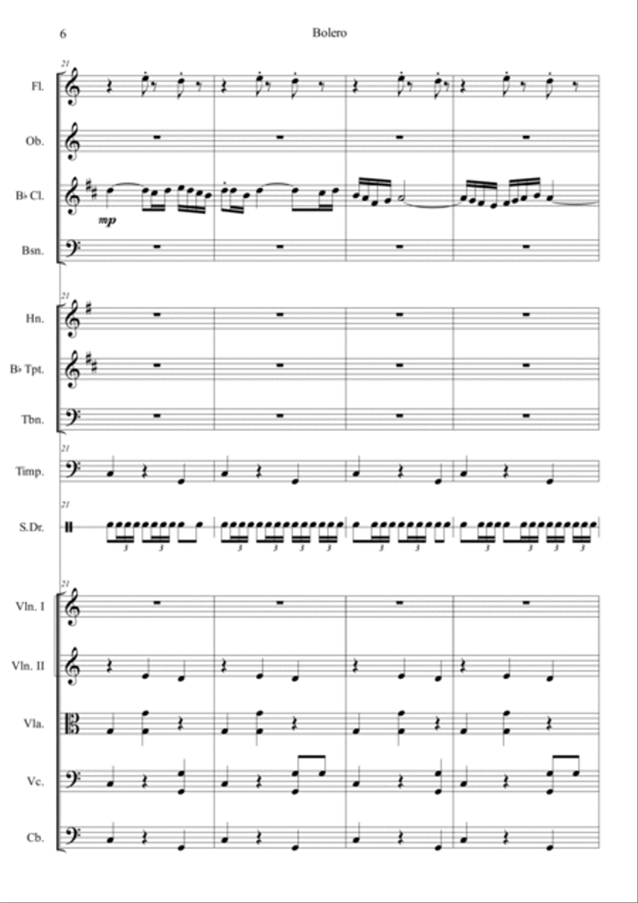 Ravel:Bolero Orchestra scores gallery preview page 6
