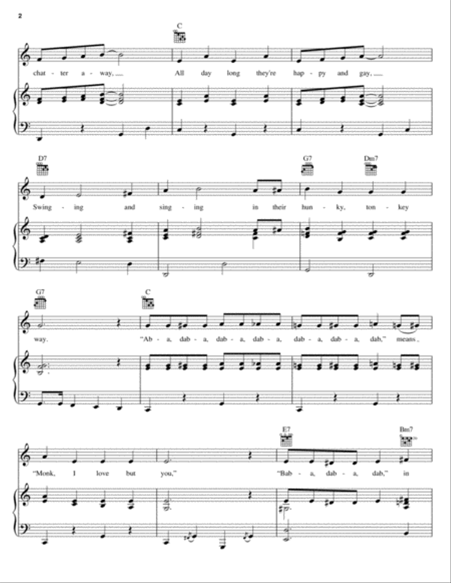 Aba Daba Honeymoon Piano Vocal Guitar Digital Sheet Music Sheet