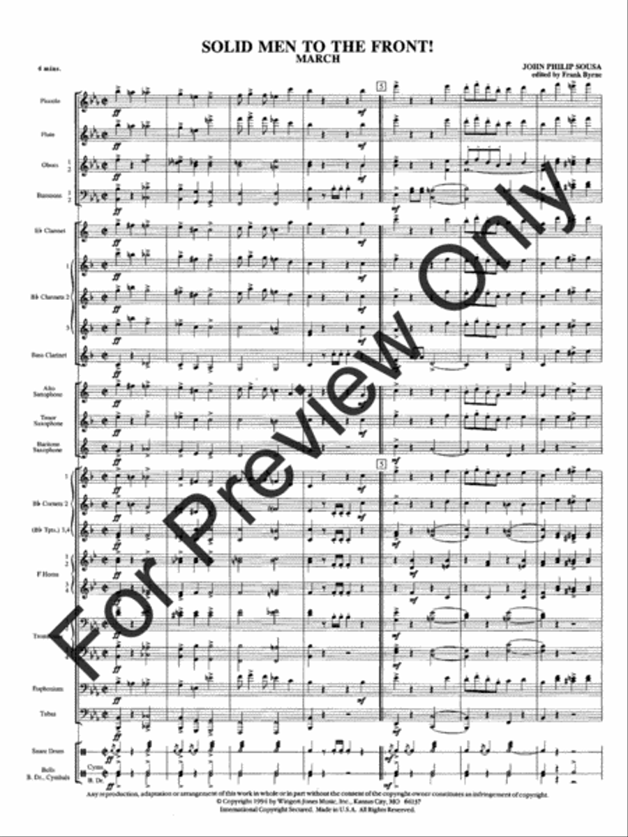 Solid Men To The Front Concert Band scores gallery preview page 5