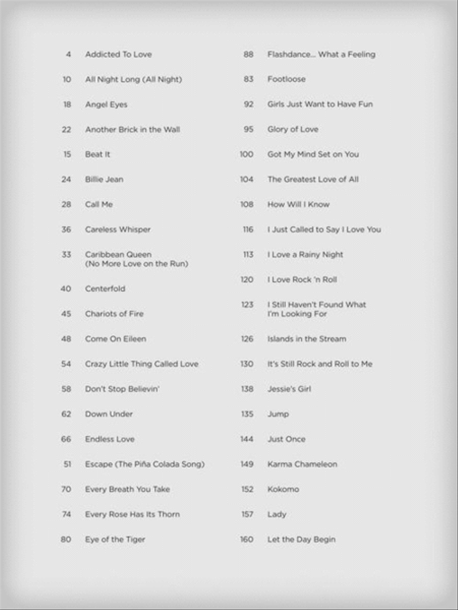 Songs of the 1980s – The New Decade Series Electronic Keyboard scores gallery preview page 3