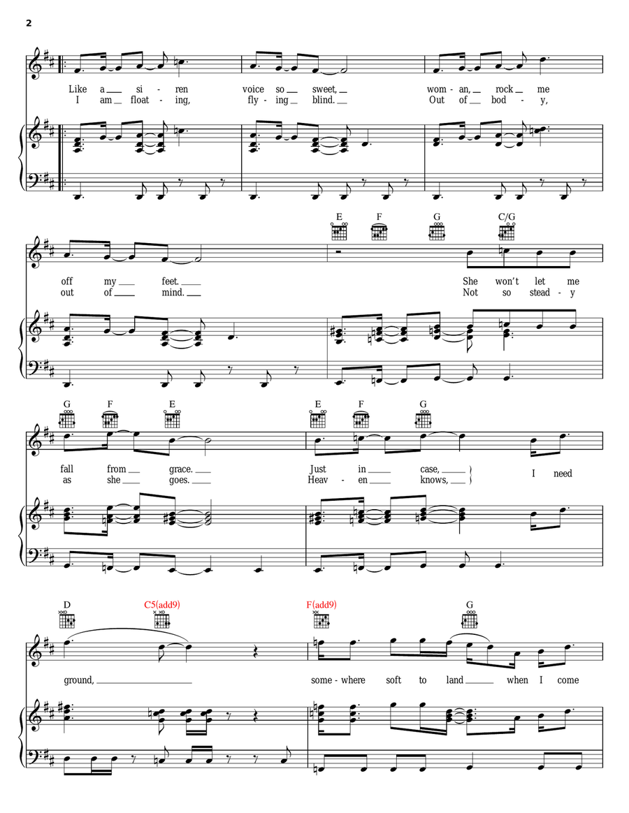 I Need Ground Piano, Vocal, Guitar scores gallery preview page 2