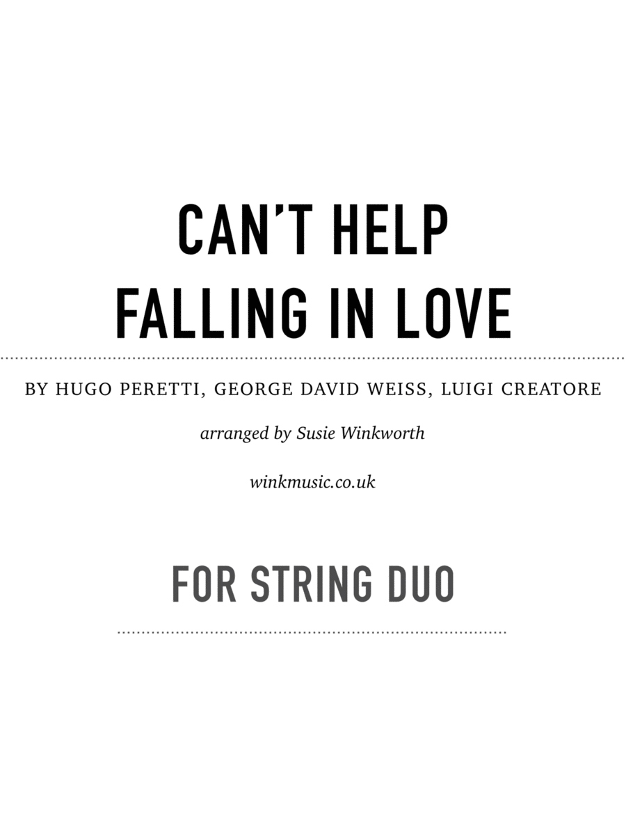Can't Help Falling In Love String Duet scores gallery preview page 1