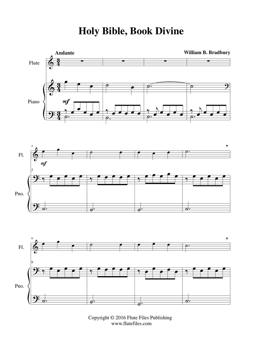 Holy Bible, Book Divine - Flute Solo Chamber Music scores gallery preview page 3