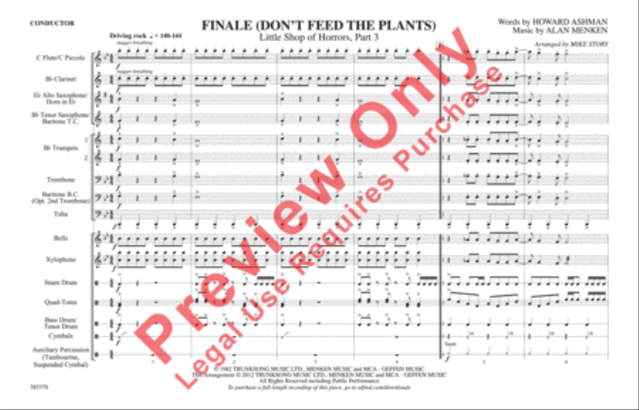 Finale (Don't Feed the Plants) Marching Band scores gallery preview page 2