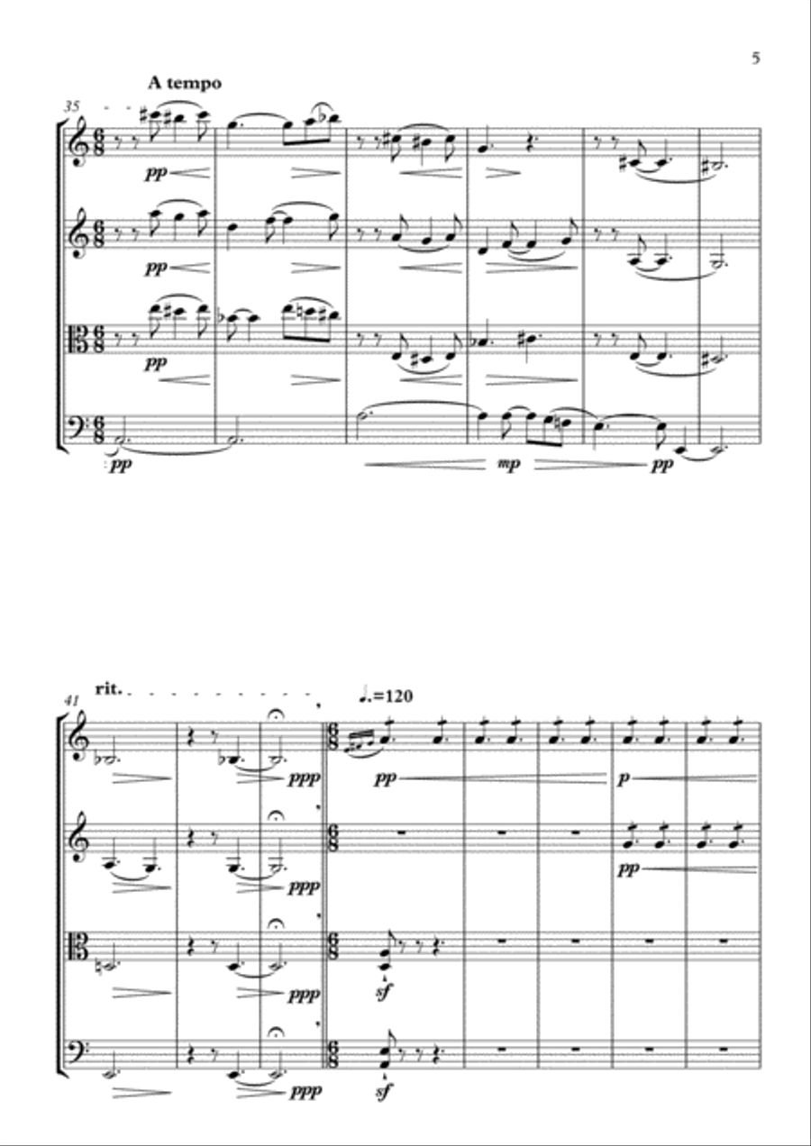 Chahārgāh for String Quartet String Quartet scores gallery preview page 5