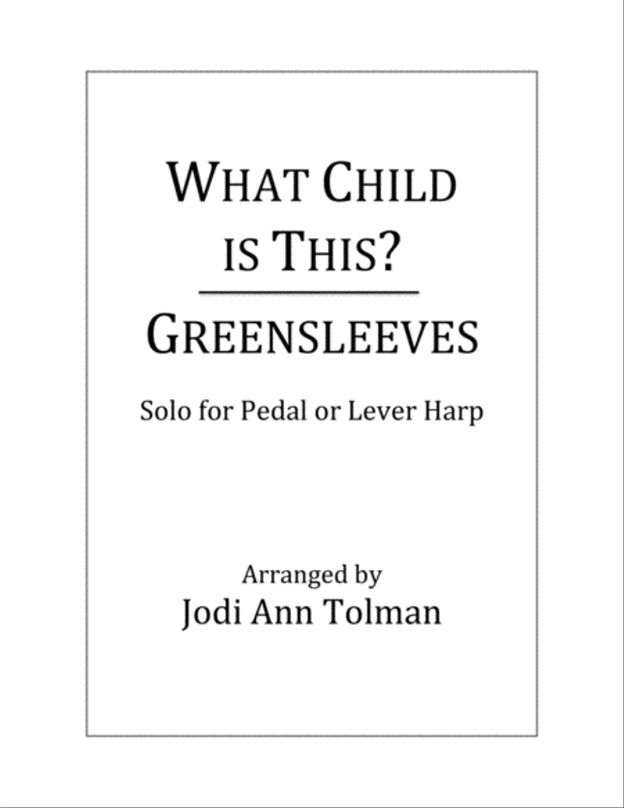 What Child is This? (Greensleeves), Harp Solo Harp scores gallery preview page 1