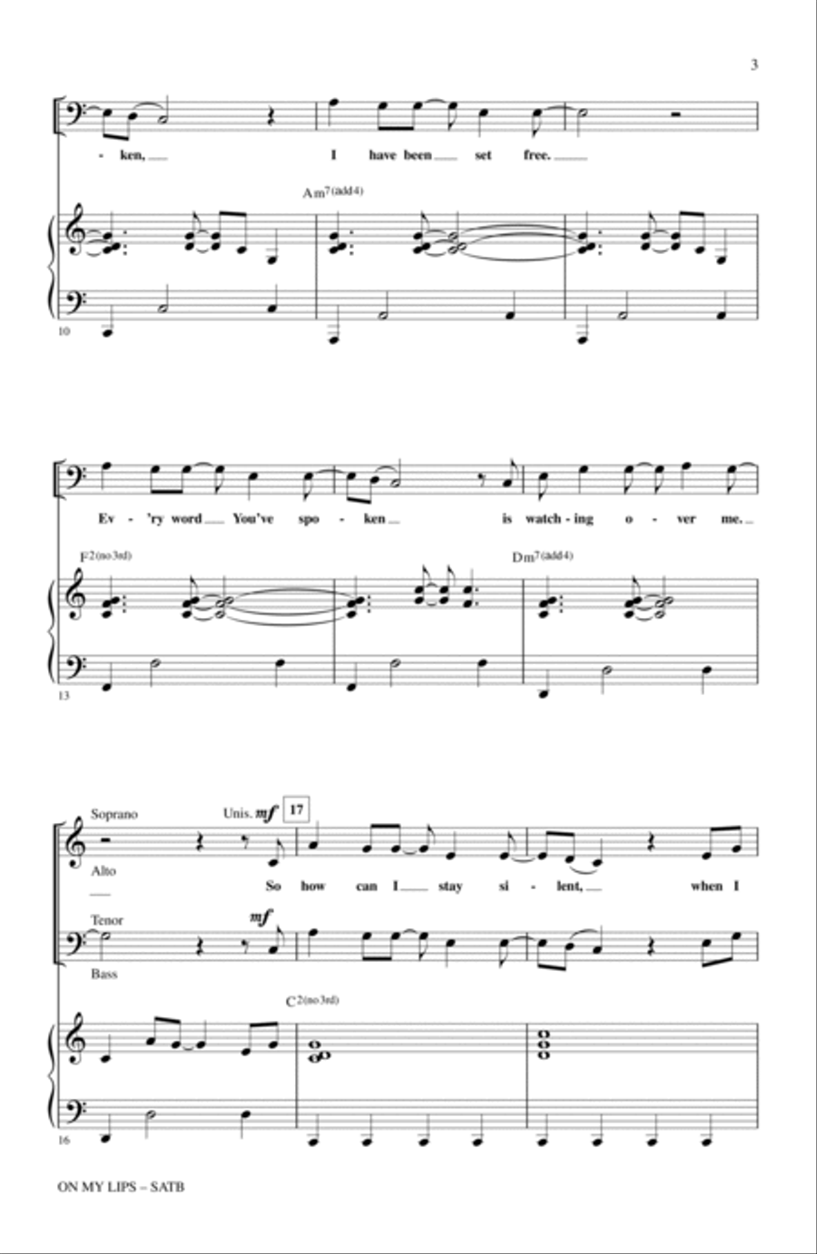 On My Lips 4-Part scores gallery preview page 2