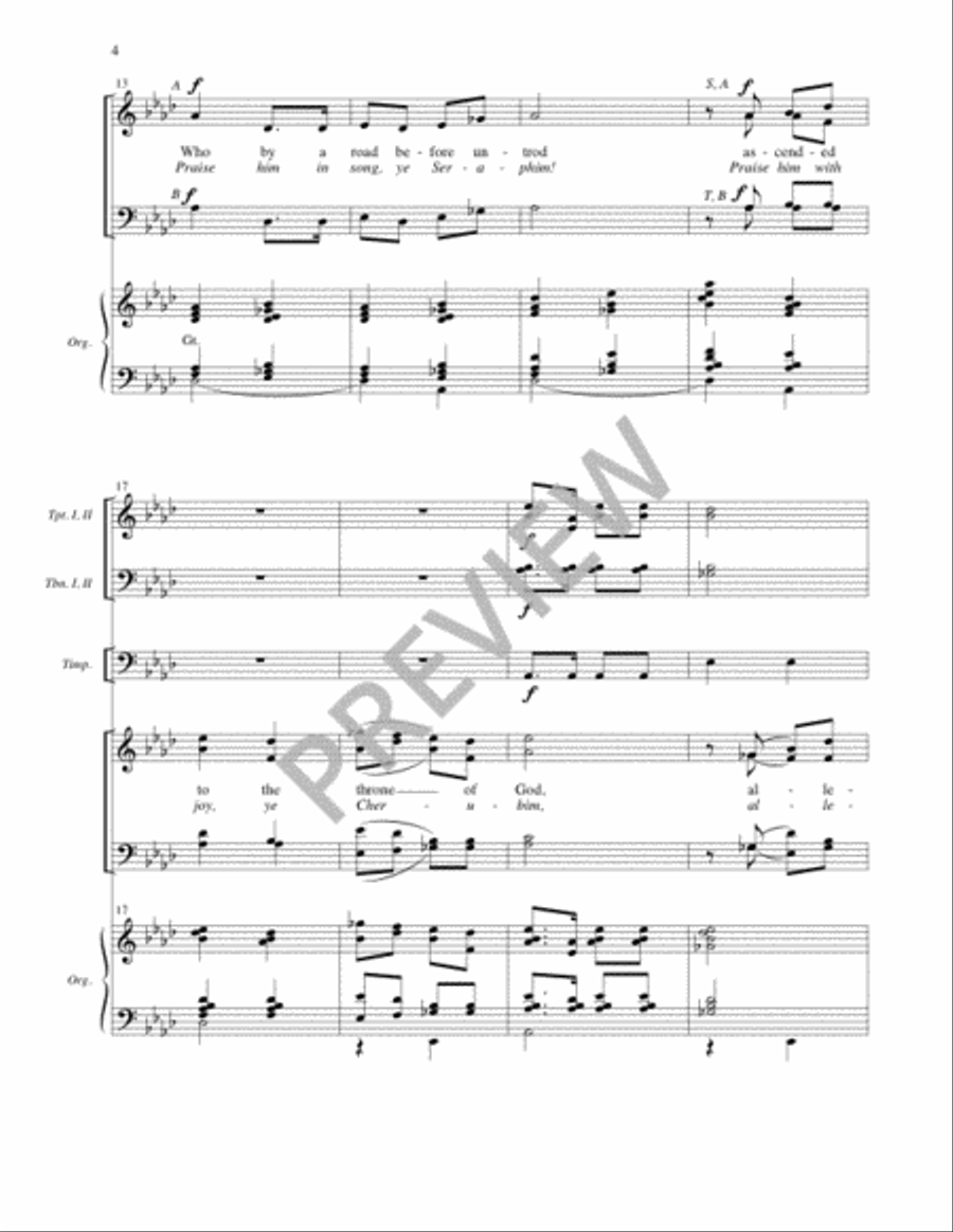 Sing We Triumphant Hymns of Praise / Jesus Is Risen! Let Us Sing! - Full Score and Parts Trombone scores gallery preview page 5
