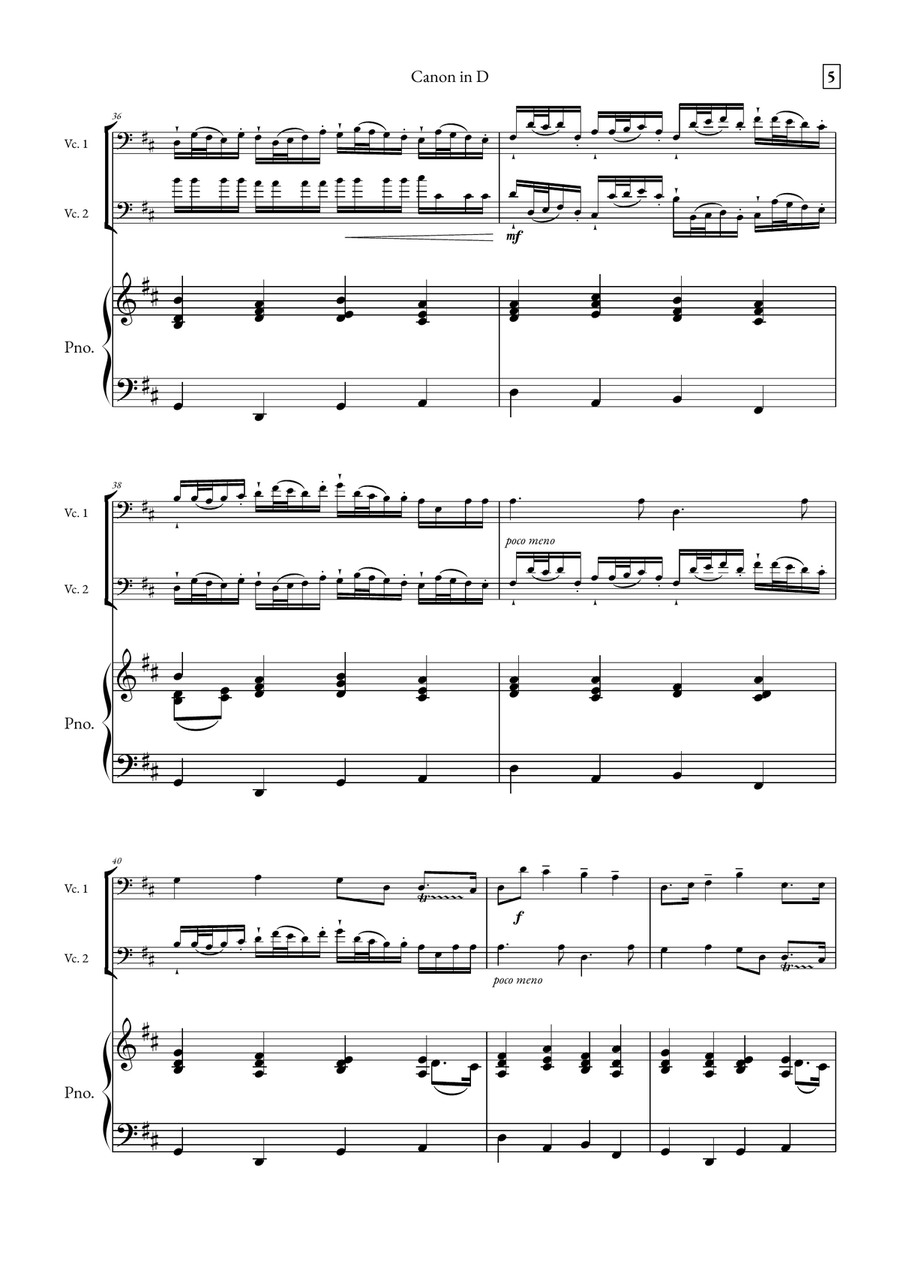 Canon in D String Duet scores gallery preview page 5