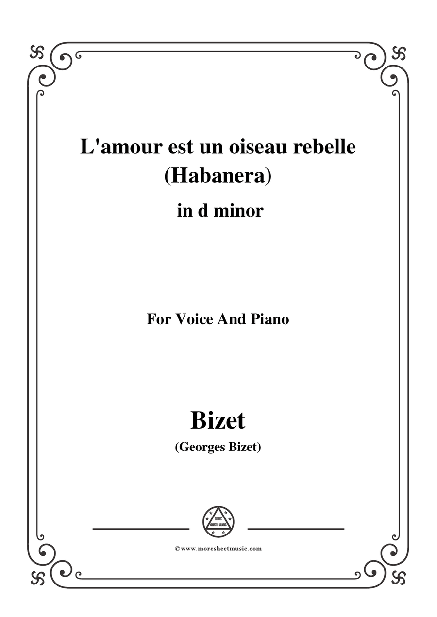 Bizet-L'amour est un oiseau rebelle(Habanera),from 'Carmen',in d minor,for Voice and Piano Piano, Vocal scores gallery preview page 1