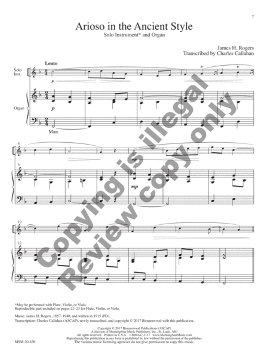 Lift Up Your Hearts: 5 Pieces for Solo Instrument and Organ