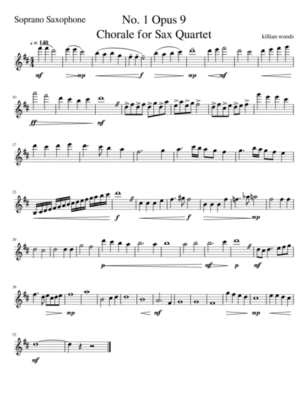 Chorale for Saxophone Quartet image number null