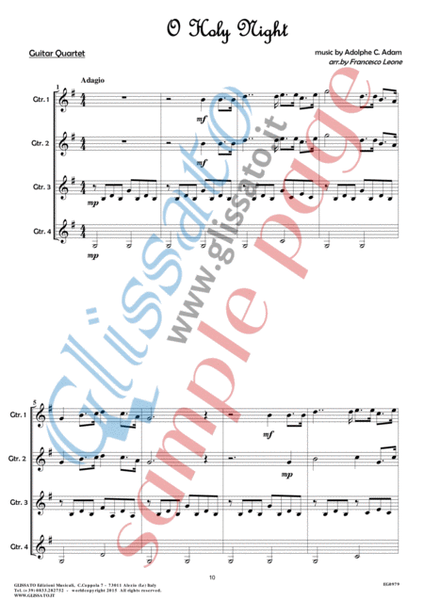 10 Easy Christmas Tunes - Guitar Quartet (score ) image number null