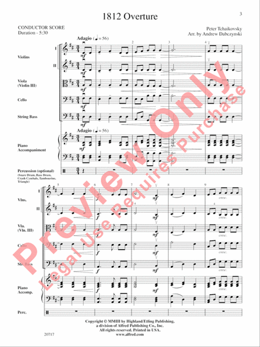 1812 Overture String Orchestra scores gallery preview page 3