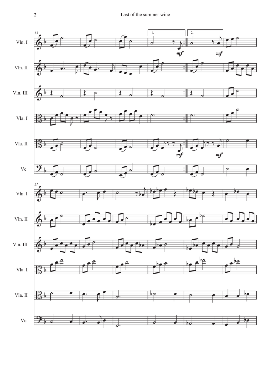 Last Of The Summer Wine Theme Small Ensemble scores gallery preview page 3