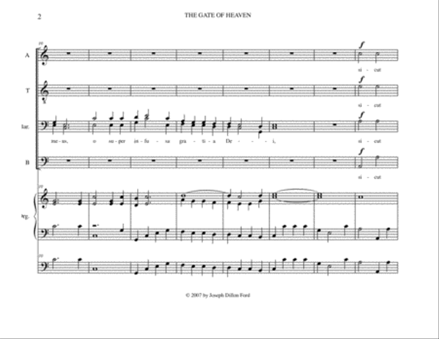 The Gate of Paradise (The Gate of Heaven) for men's choir (ATBarB) and organ Men's Choir scores gallery preview page 2