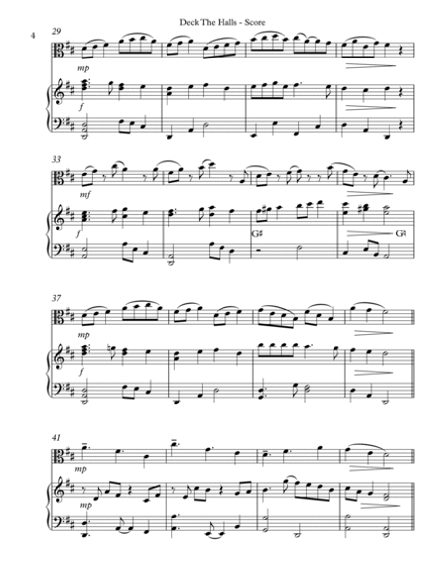 Deck The Halls, Duet for Viola and Lever Harp image number null