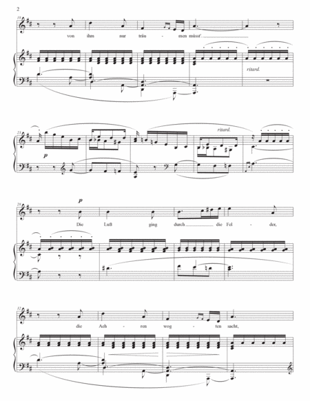 SCHUMANN: Mondnacht, Op. 39 no. 5 (transposed to D major, D-flat major, and C major)