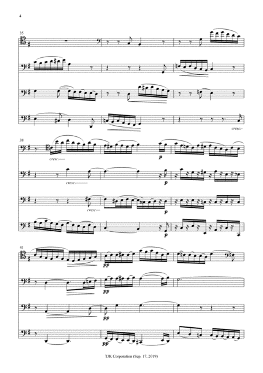 Theme and Variations, Opus 28. Score. String Quartet scores gallery preview page 4
