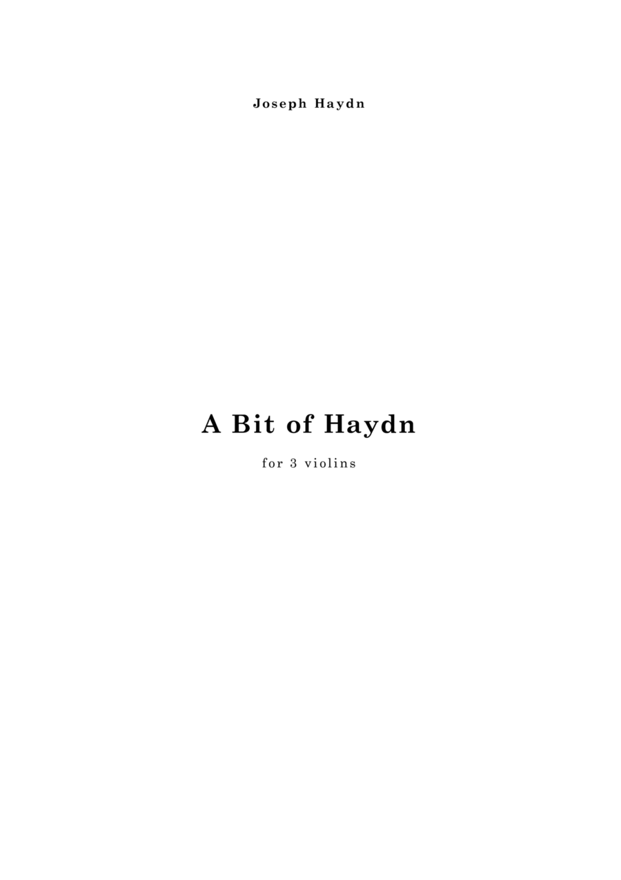 A Bit of Haydn - a short divertimento for violin trio String Trio scores gallery preview page 1