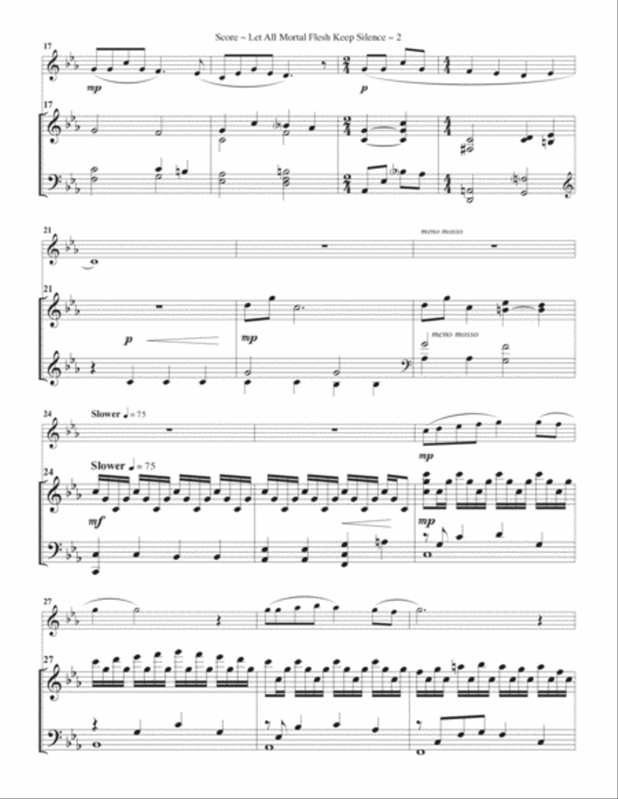 Let All Mortal Flesh Keep Silence - Cello solo Piano scores gallery preview page 3