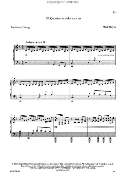 Gloria - Performance CD/SATB Score Combination