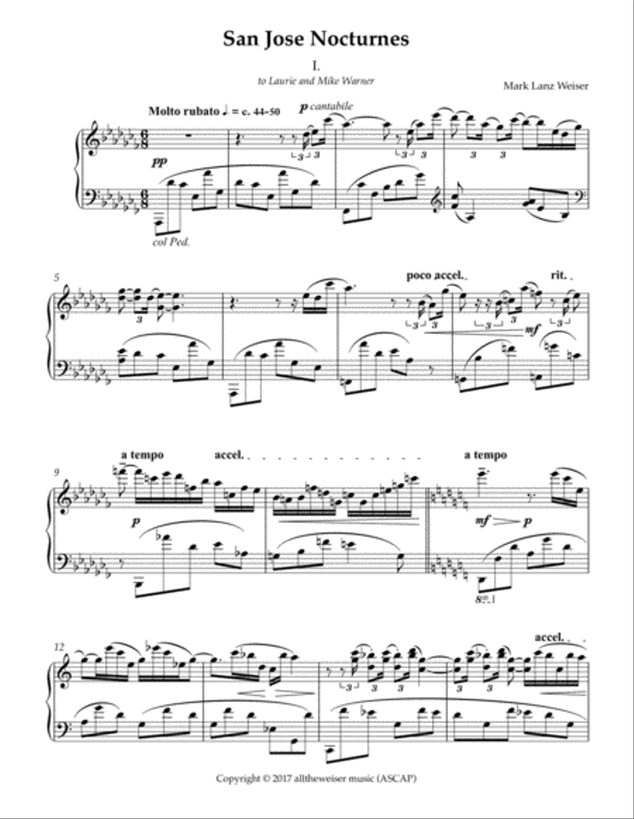 San Jose Nocturnes Piano Solo scores gallery preview page 3
