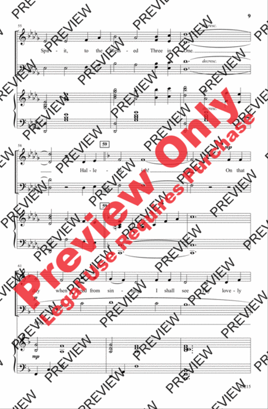 Come, Thou Fount of Every Blessing 4-Part scores gallery preview page 9