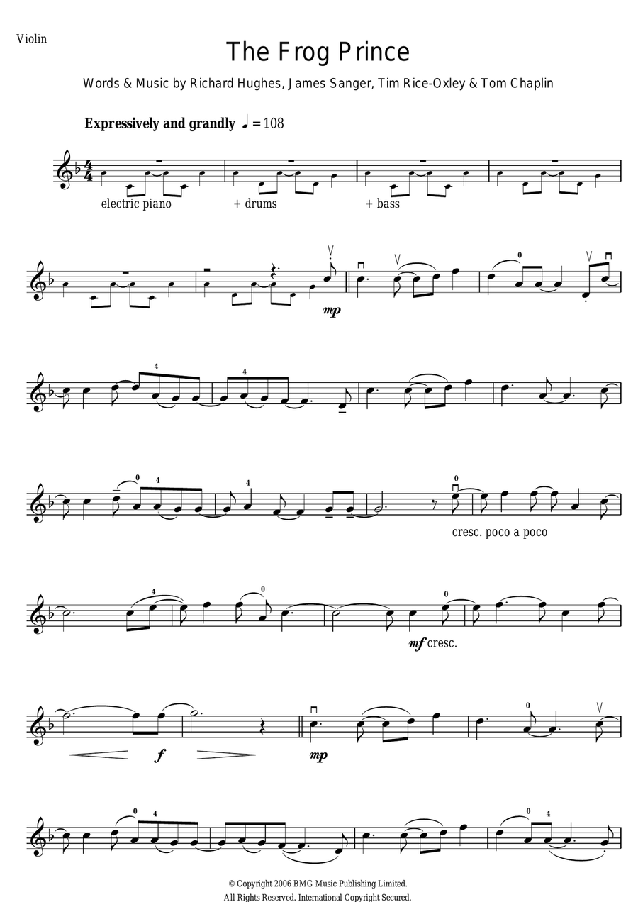 The Frog Prince Violin Solo scores gallery preview page 1